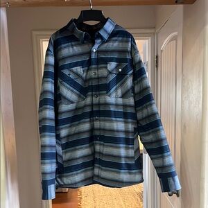 Men's Blue Plaid Button-Up Shirt